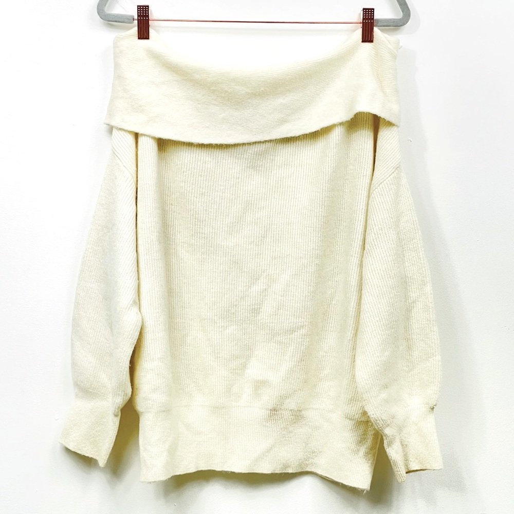 Forever 21 Cream Off-the-Shoulder Sweater